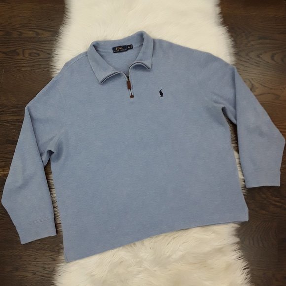 Polo Ralph Lauren Other - Polo Ralph Lauren 1/4 Zip Blue Sweater XL